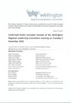 Confirmed Public Excluded minutes of the Wellington Regional Leadership Committee meeting on Tuesday 5 December 2023 preview