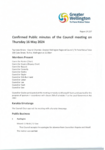 Confirmed Public minutes of the Council meeting on Thursday 16 May 2024 preview