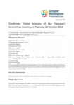 Confirmed Public minutes of the Transport Committee Meeting on Thursday 24 October 2024 preview