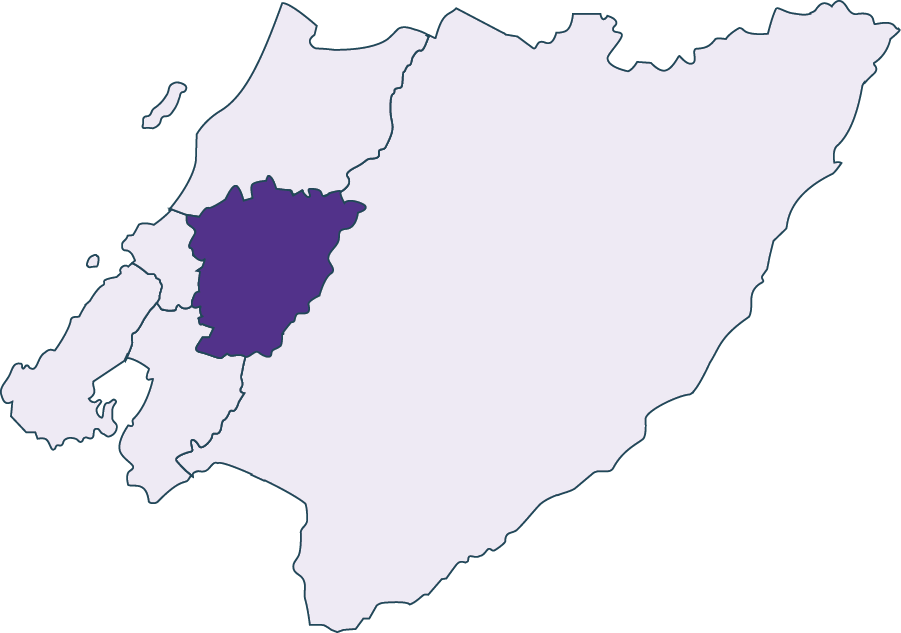 Map of the Wellington Region with Upper Hutt highlighted