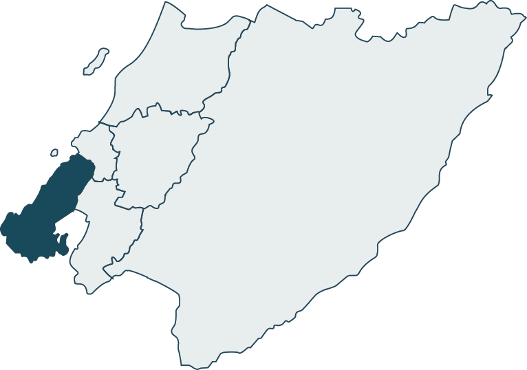 Map of the Wellington Region with Wellington City highlighted