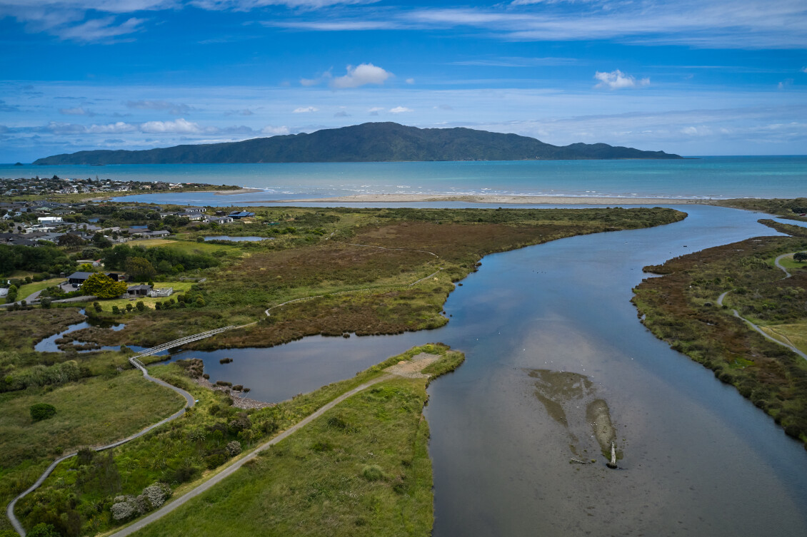 View of Kāpiti Coast from the beach